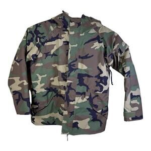 Military Cold Weather Parka Woodland Camouflage 8415-01-228-1320 Size L Long EUC